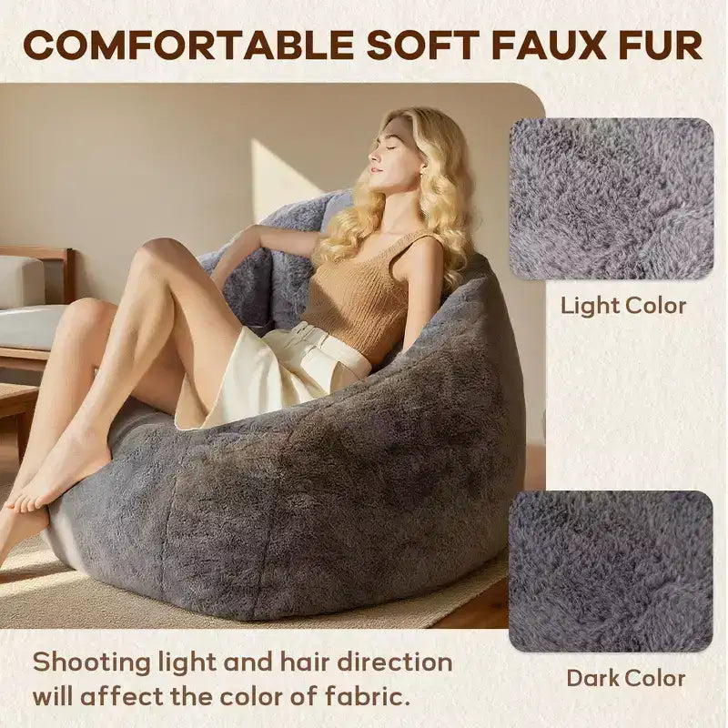 Bean Bag Chair with Arms, Floor Chair with Memory Foam, Gaming Bean Bag Sofa for Adults for Bedroom, Living Room