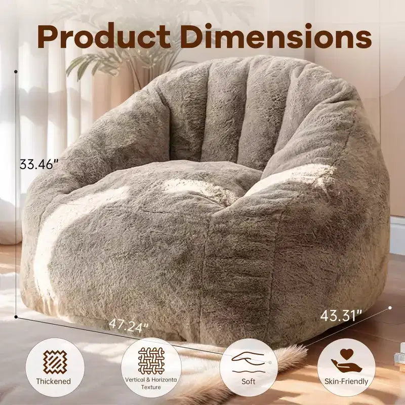 Bean Bag Chair with Arms, Floor Chair with Memory Foam, Gaming Bean Bag Sofa for Adults for Bedroom, Living Room