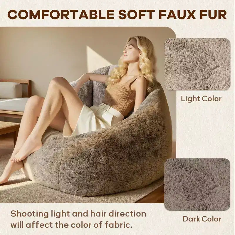 Bean Bag Chair with Arms, Floor Chair with Memory Foam, Gaming Bean Bag Sofa for Adults for Bedroom, Living Room