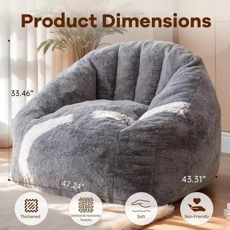 Bean Bag Chair with Arms, Floor Chair with Memory Foam, Gaming Bean Bag Sofa for Adults for Bedroom, Living Room