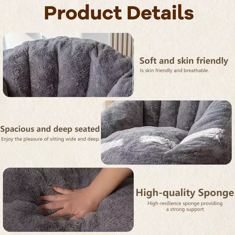 Bean Bag Chair with Arms, Floor Chair with Memory Foam, Gaming Bean Bag Sofa for Adults for Bedroom, Living Room