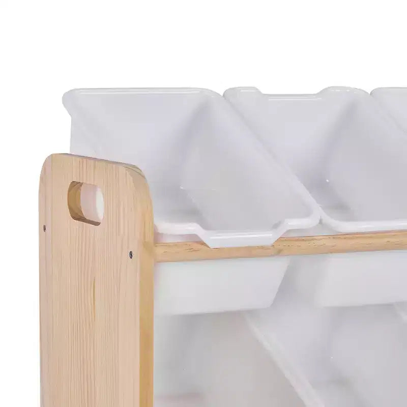 Kids Toy 12 , Wooden Toy Rack for Toddlers, Large-Capacity Playroom for Books or Toys