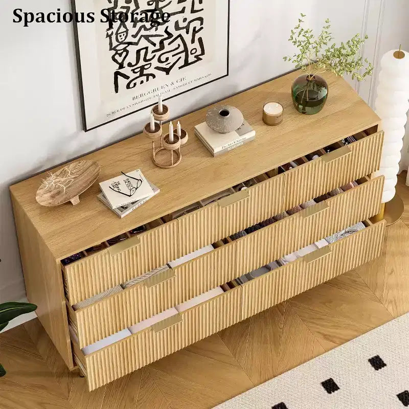 7 Drawers Dresser for Bedroom, Fluted Dresser Chest of Drawers with Handle, Wood Modern Dressers for Closet,Bedroom Storage Organizer for Living Room