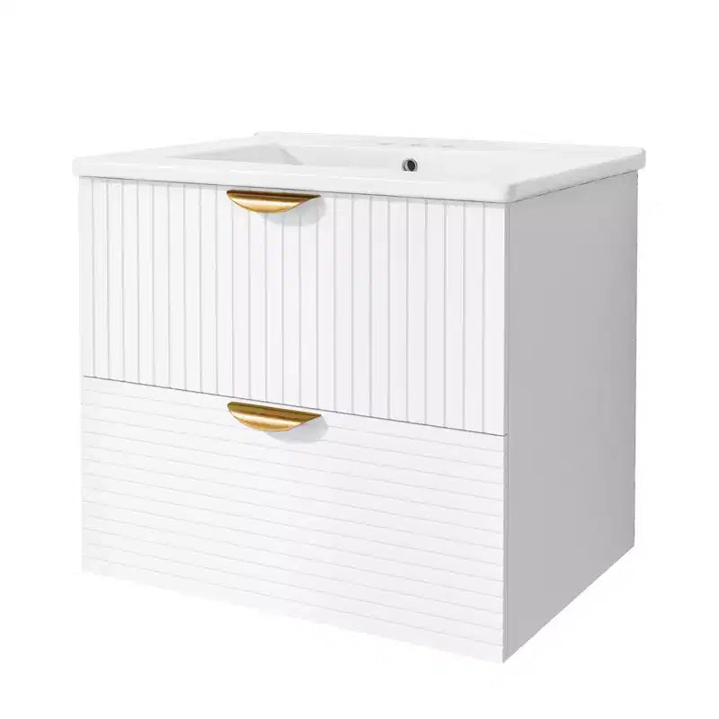 48 Wall Bathroom Cabinet with 2 Vanities and Drawers, Bathroom Vanity Sink Combo with Storage , White