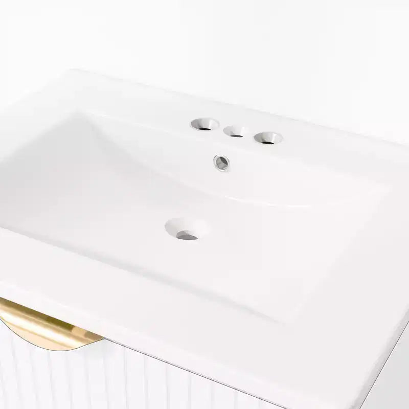 48 Wall Bathroom Cabinet with 2 Vanities and Drawers, Bathroom Vanity Sink Combo with Storage , White