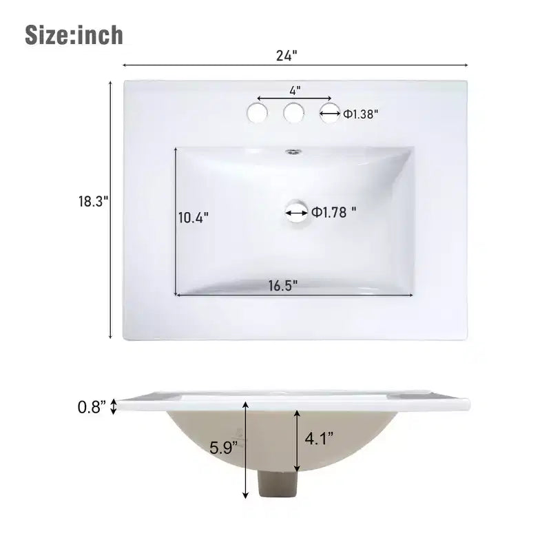 48 Wall Bathroom Cabinet with 2 Vanities and Drawers, Bathroom Vanity Sink Combo with Storage , White