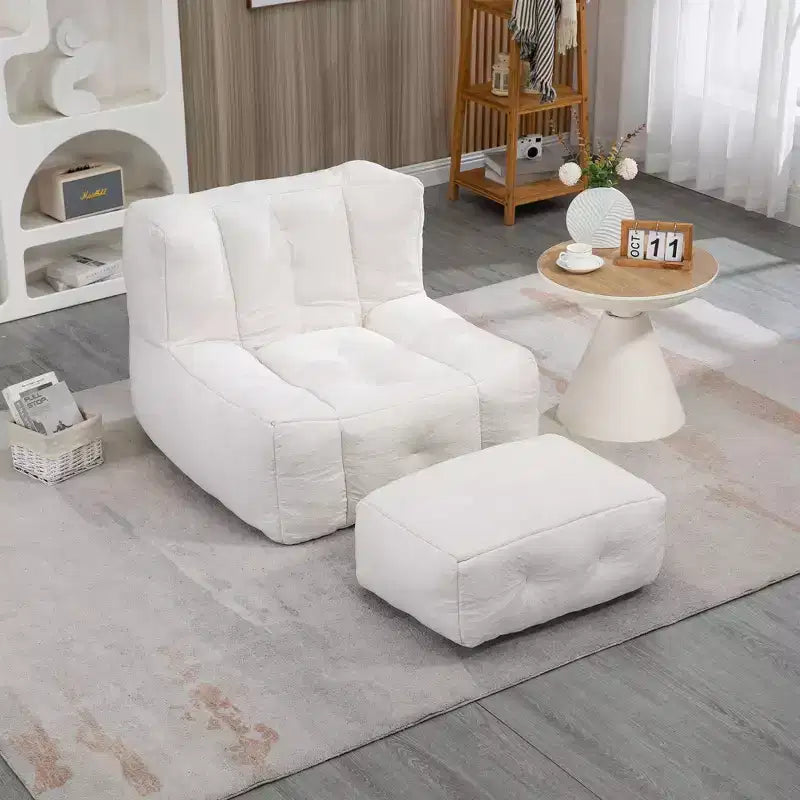 Bean Bag Chair and Ottoman Set, Memory Foam Floor Chair for Ultimate Comfort, Lazy Sofa Chair for Reading Room, Living Room