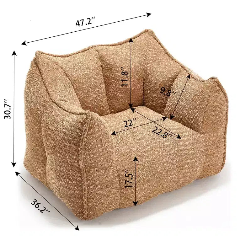 Bean Bag Chair, Soft High-Resilience Foam Floor Chair for Lasting Comfort, Lazy Sofa Chair for Living Room and Bedroom Lounging