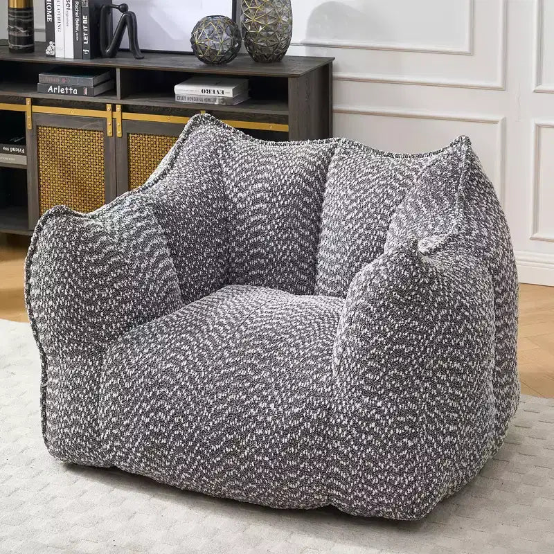 Bean Bag Chair, Soft High-Resilience Foam Floor Chair for Lasting Comfort, Lazy Sofa Chair for Living Room and Bedroom Lounging