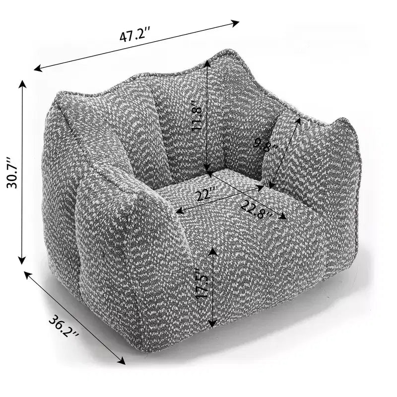 Bean Bag Chair, Soft High-Resilience Foam Floor Chair for Lasting Comfort, Lazy Sofa Chair for Living Room and Bedroom Lounging