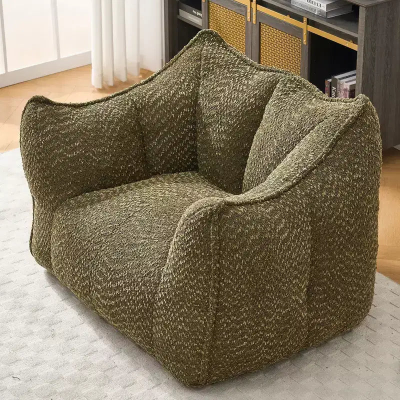 Bean Bag Chair, Soft High-Resilience Foam Floor Chair for Lasting Comfort, Lazy Sofa Chair for Living Room and Bedroom Lounging