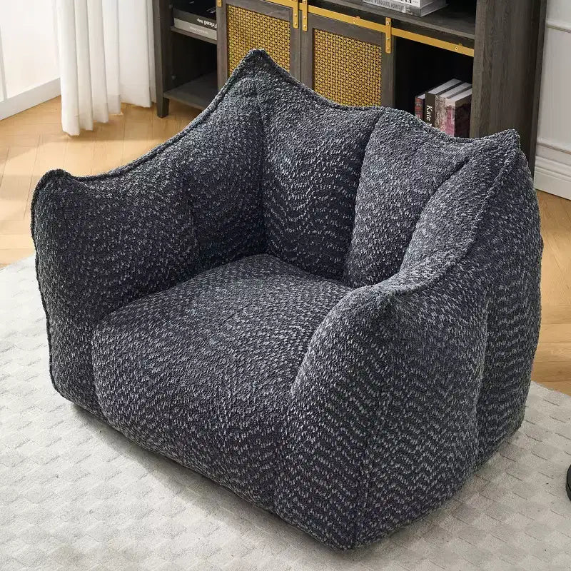 Bean Bag Chair, Soft High-Resilience Foam Floor Chair for Lasting Comfort, Lazy Sofa Chair for Living Room and Bedroom Lounging