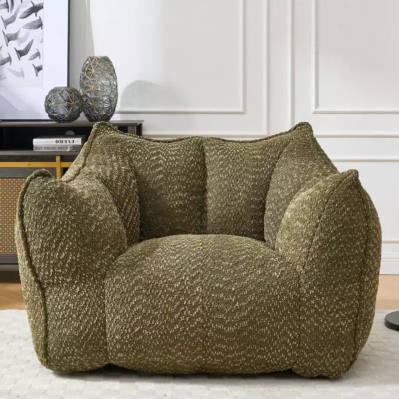 Bean Bag Chair, Soft High-Resilience Foam Floor Chair for Lasting Comfort, Lazy Sofa Chair for Living Room and Bedroom Lounging