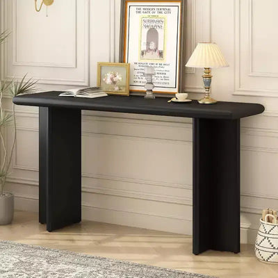Narrow Wood Console Table, Modern Accent Entryway Table with L-Shaped Legs, Easy Assembly, for Hallway, Behind Sofa, Living Room, Foyer, Office
