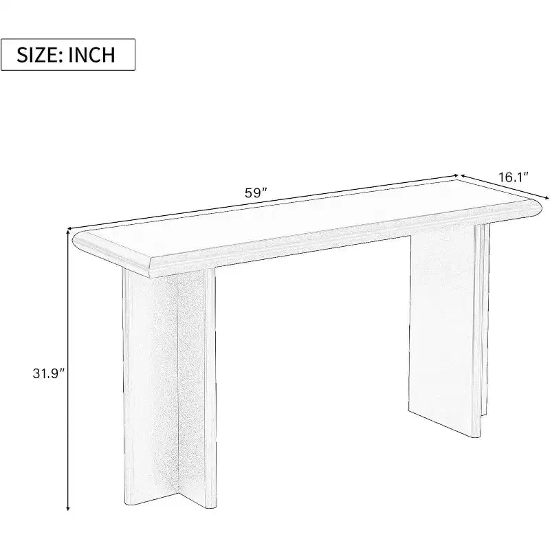 Narrow Wood Console Table, Modern Accent Entryway Table with L-Shaped Legs, Easy Assembly, for Hallway, Behind Sofa, Living Room, Foyer, Office