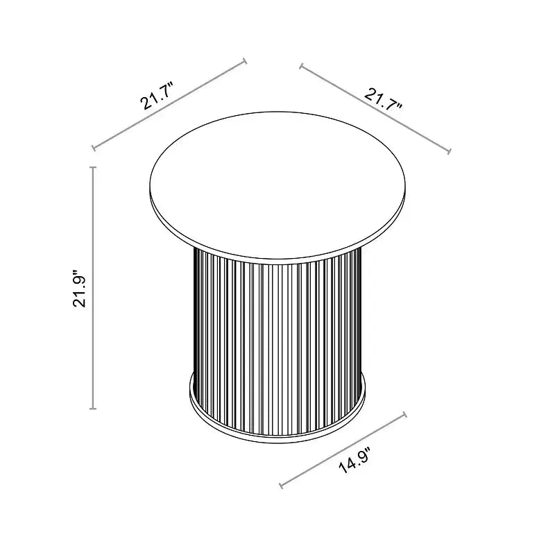 Fluted Pedestal Round End Tables 21.7 W 21.7 D 21.9 H