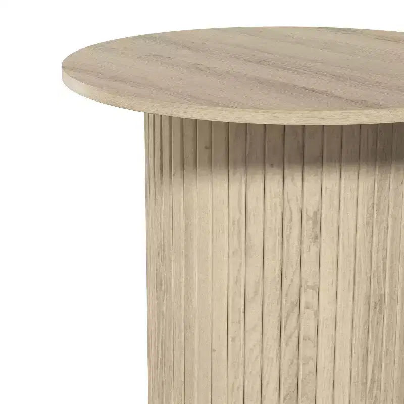 Fluted Pedestal Round End Tables 21.7 W 21.7 D 21.9 H
