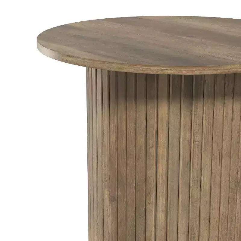 Fluted Pedestal Round End Tables 21.7 W 21.7 D 21.9 H