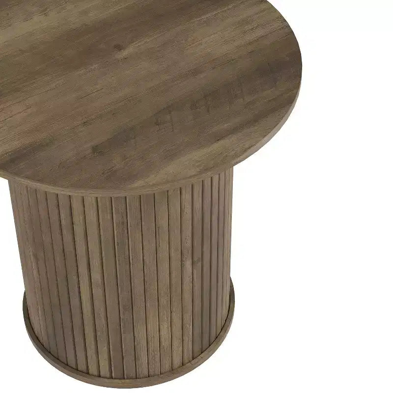 Fluted Pedestal Round End Tables 21.7 W 21.7 D 21.9 H