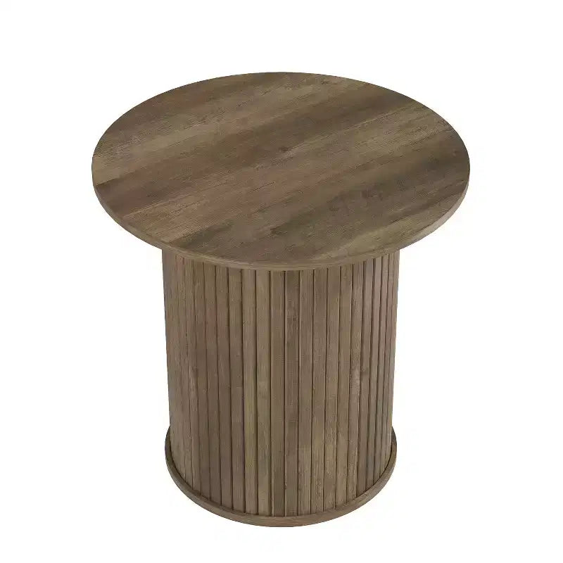 Fluted Pedestal Round End Tables 21.7 W 21.7 D 21.9 H