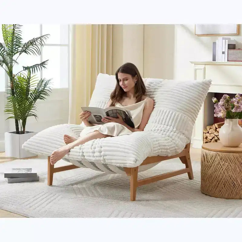 Oversized Sofa Chair, 46 Modern Accent Chair with Plush Cushion, Sofa-Style Bean Bag Lazy Lounge for Living Room