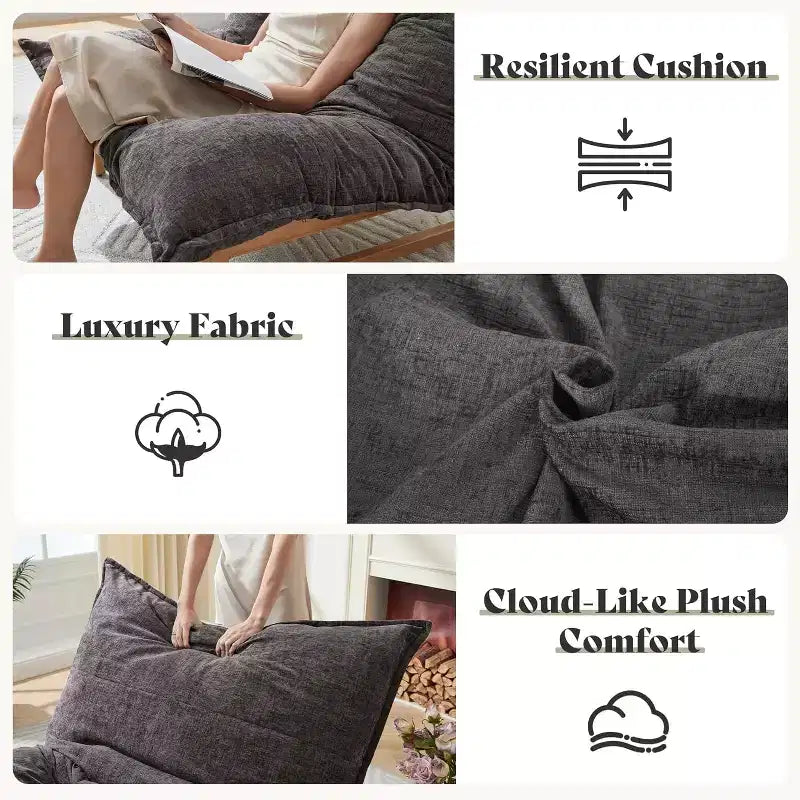 Oversized Sofa Chair, 46 Modern Accent Chair with Plush Cushion, Sofa-Style Bean Bag Lazy Lounge for Living Room