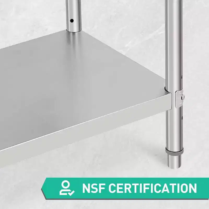 Stainless Steel Table 30 x 24 x 35 Inch Commercial Work Table, Workbench Heavy Duty Prep Worktable Metal Work Table with Adjustable Feet