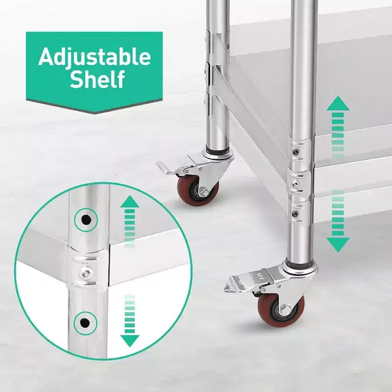 Stainless Steel Table 30 x 24 x 35 Inch Commercial Work Table, Workbench Heavy Duty Prep Worktable Metal Work Table with Adjustable Feet