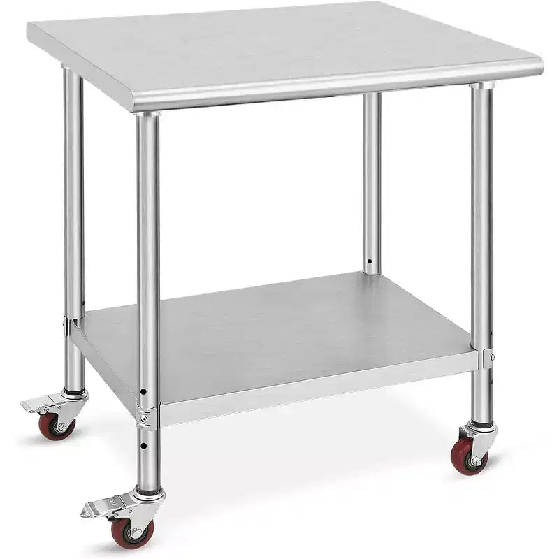 Stainless Steel Table 30 x 24 x 35 Inch Commercial Work Table, Workbench Heavy Duty Prep Worktable Metal Work Table with Adjustable Feet