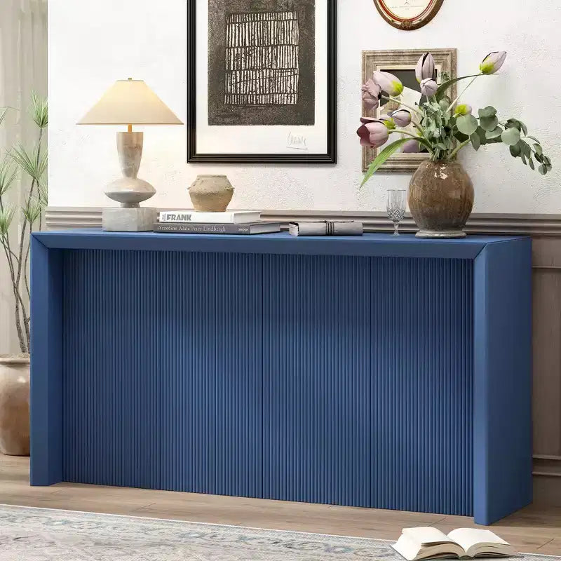 Minimalist Entryway Table with Unique Wavy Design, 59.7-Inch Modern Console Table for Living Room, Hallway, Foyer, Entrance and Bedroom