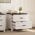 COZONY Farmhouse 2 Drawer File Cabinet, Lateral Wood Filing Cabinet for Letter Legal A4 Files, Rustic Brown White