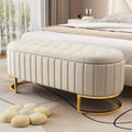 47 Chic End of Bed Storage Ottoman Bench,Exquisite Velvet Bench with Gold Metal Legs,Accent Ottoman for Living Room,400lbs Capacity