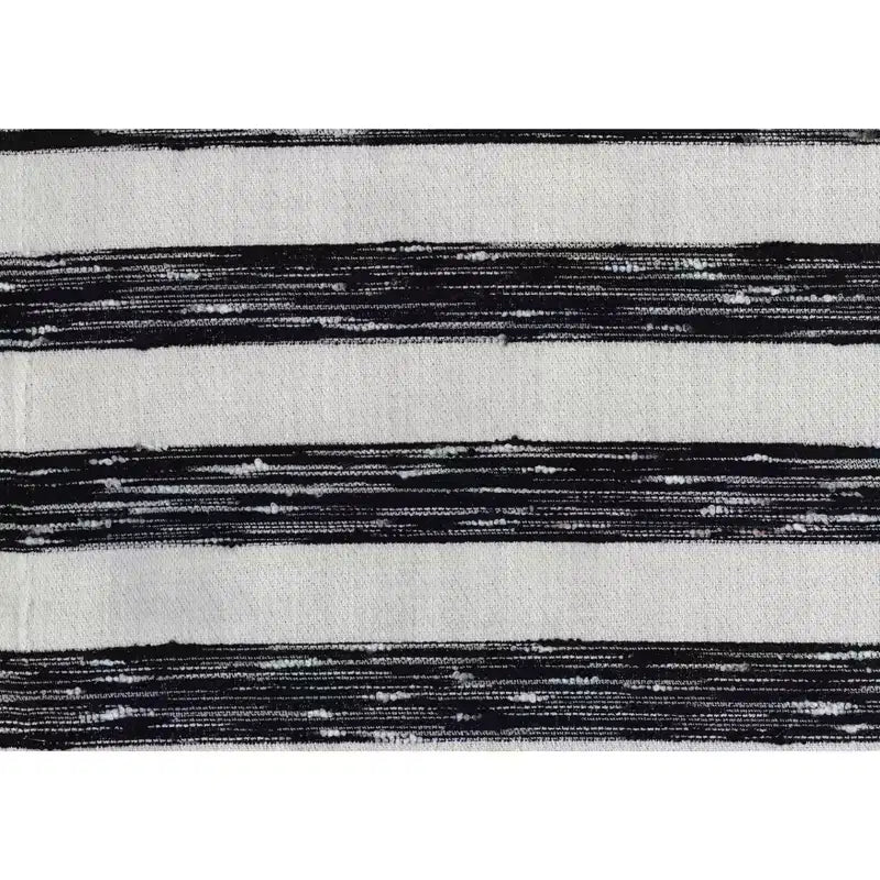16H Square Pouf Chic Jacquard Ottoman for Living Room,Footrest Stool Non-Slip Bean Bag Chair,300lbs Capacity,Zebra Stripes