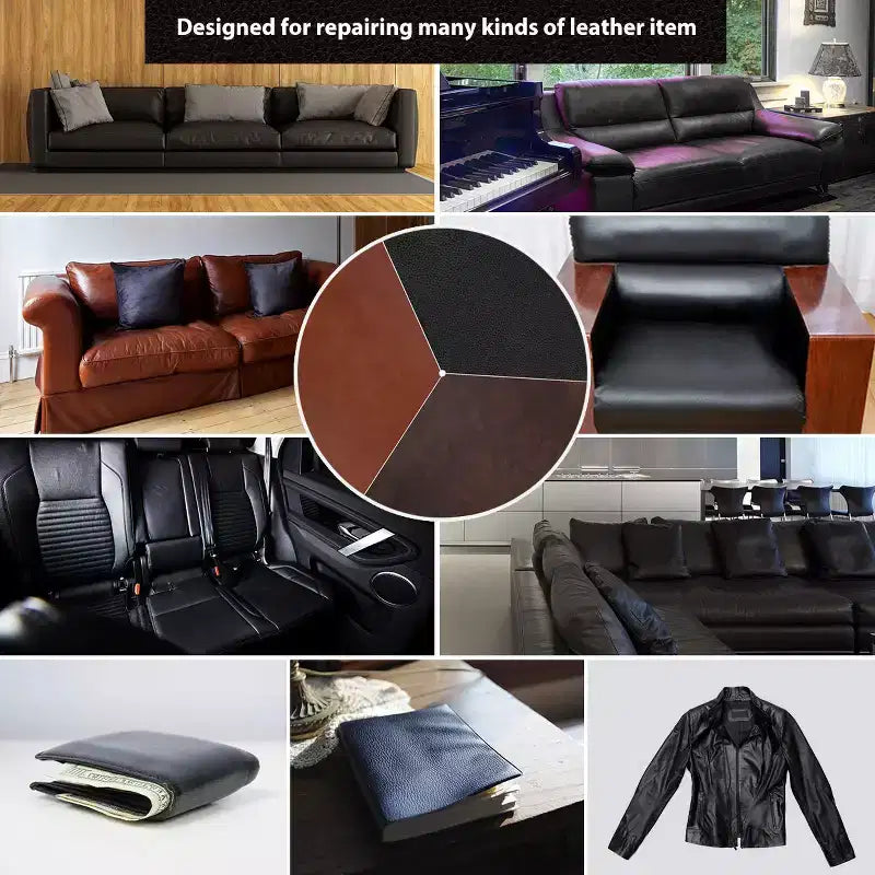 Leather Repair Tape, 3.357-inch Scratch-Resistant Self-Adhesive Leather Repair Tape (Suitable for all leather types), Dark Brown