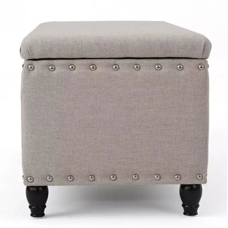 Modern Storage Ottoman with Nail Trims Decorated, Bench with Ample Storage, End Of Bed Bench for Bedroom, Living Room