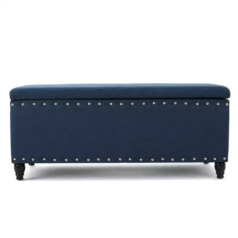 Modern Storage Ottoman with Nail Trims Decorated, Bench with Ample Storage, End Of Bed Bench for Bedroom, Living Room