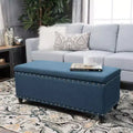 Modern Storage Ottoman with Nail Trims Decorated, Bench with Ample Storage, End Of Bed Bench for Bedroom, Living Room