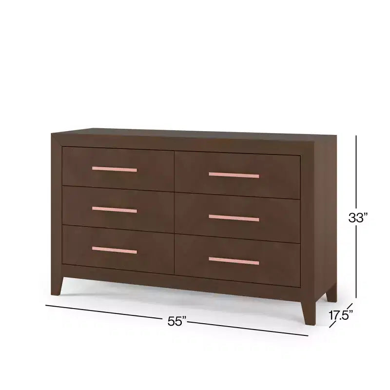 6-Drawer Dresser for Nursery or Bedroom, Plenty of Storage, Anti-Tip Kit Included to Prevent Tipping, Non-Toxic, Baby Safe Finish