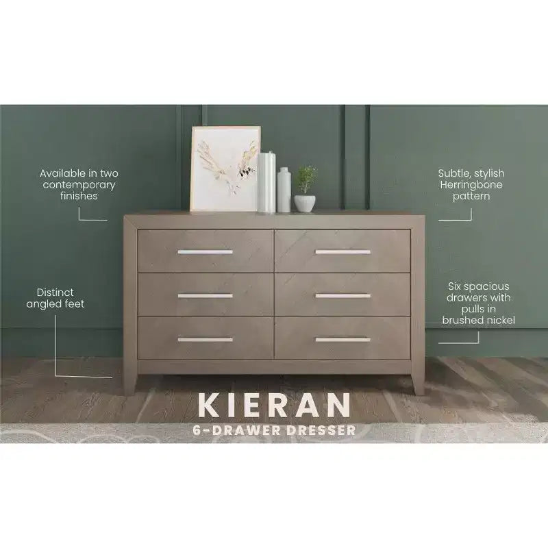 6-Drawer Dresser for Nursery or Bedroom, Plenty of Storage, Anti-Tip Kit Included to Prevent Tipping, Non-Toxic, Baby Safe Finish