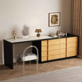 Luck Live Modern Extendable Rotating L-Shaped Vanity Table with 6 Drawers, Reversible Makeup Vanity for Bedroom