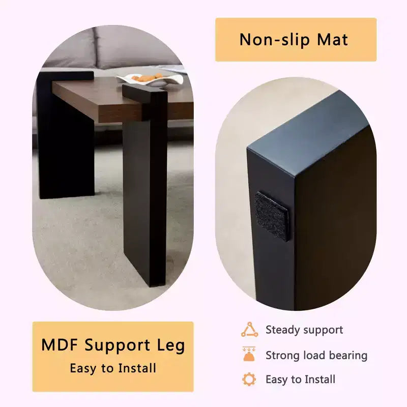 Modern Coffee Table with Tenon-Mortise Structure for Small Living Room, Apartment