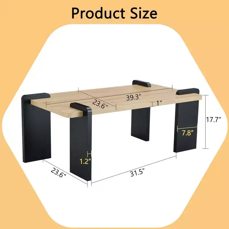 Modern Coffee Table with Tenon-Mortise Structure for Small Living Room, Apartment