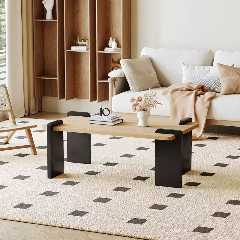 MAYEERTY Modern Coffee Table with Tenon-Mortise Structure for Small Living Room, Apartment