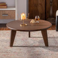 Maxax 31.4 Round Wooden Coffee Table, 3-Tapered Leg Mid-Century Coffee Table for Boho/Farmhouse/Modern Spaces