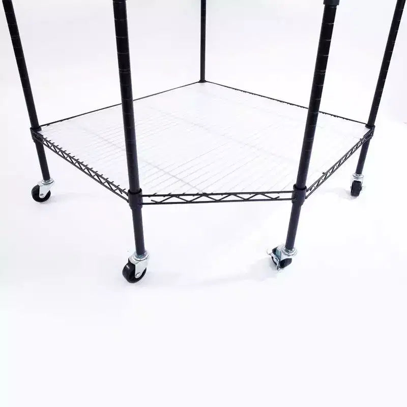 27 in.W Metal Height -Adjustable Shelving Unit with Wheels