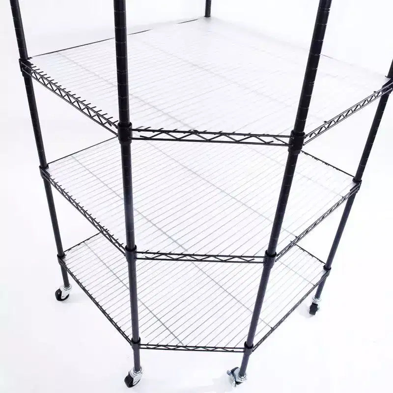 27 in.W Metal Height -Adjustable Shelving Unit with Wheels