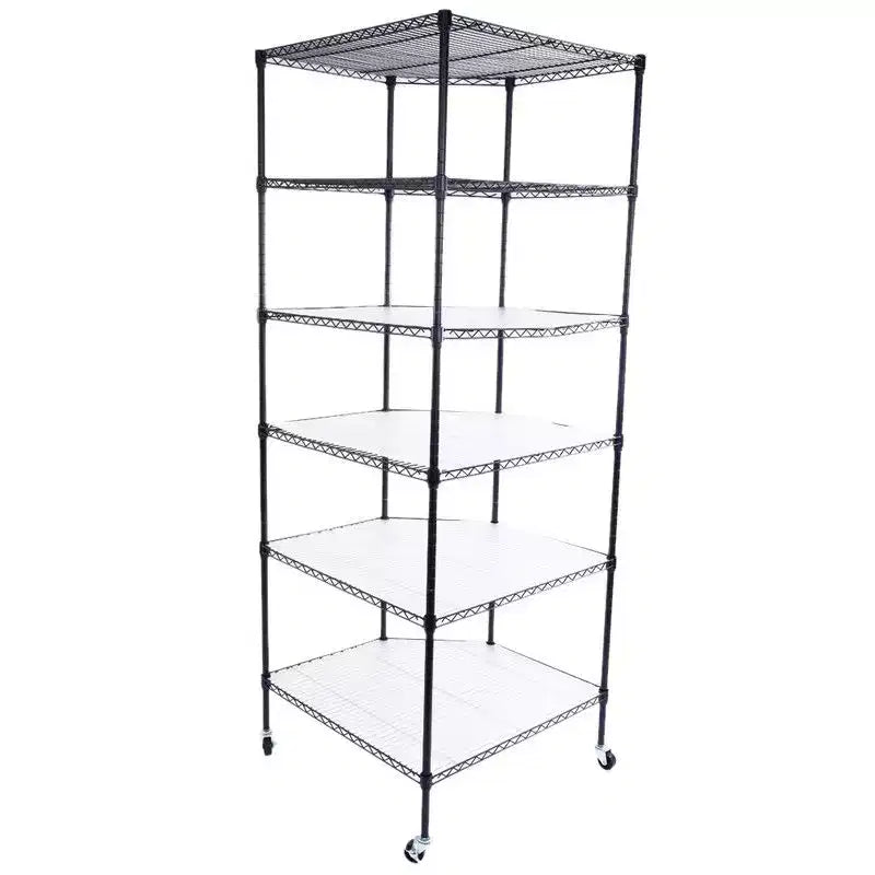 27 in.W Metal Height -Adjustable Shelving Unit with Wheels