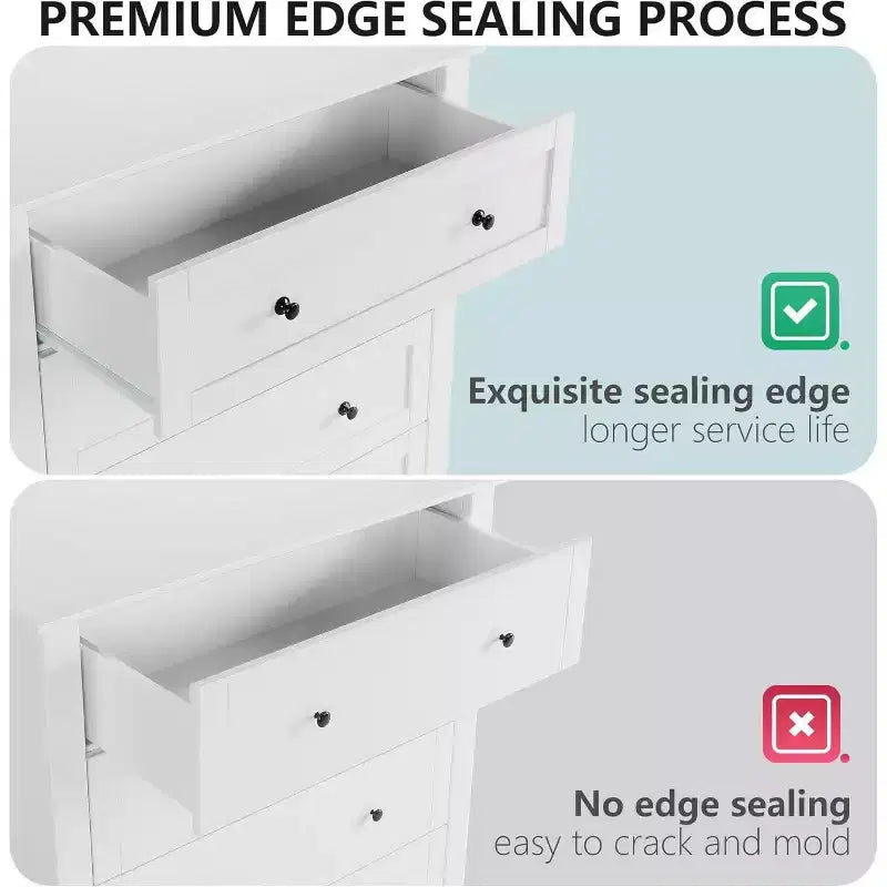 6 Drawer Dresser, 54 Wide Modern Storage Chest for Bedroom, Deep Drawers Organizer for Clothes, Living Room, Hallway