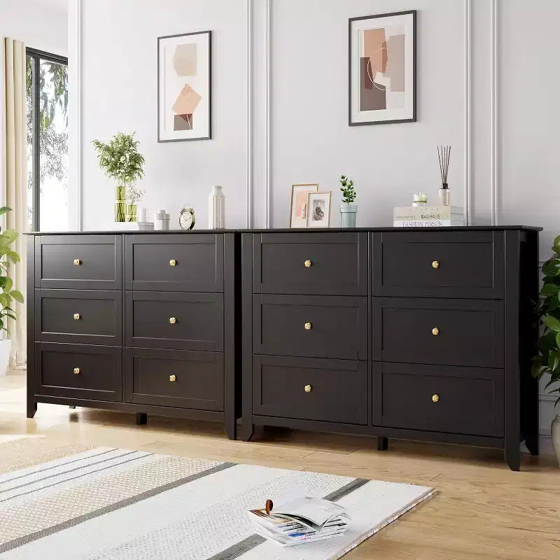 6 Drawer Dresser, 54 Wide Modern Storage Chest for Bedroom, Deep Drawers Organizer for Clothes, Living Room, Hallway