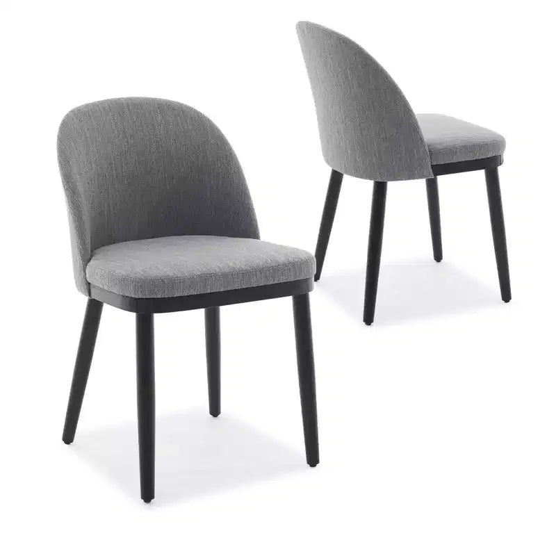 Set of 2 Upholstered Dining Chair, Modern Wood Kitchen Chairs with Back and Padded Cushion, Accent Side Chairs for Dining Room, Living Room